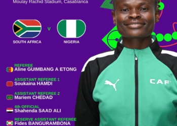 Aline Guimbang au sifflet de Nigéria - Afrique du Sud