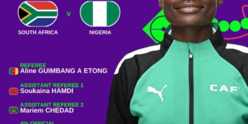 Aline Guimbang au sifflet de Nigéria - Afrique du Sud