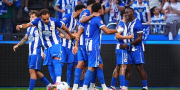 Bil Nsongo CELEBRE LE BUT DE SON ÉQUIPE, DEPORTIVO LA COROGNA